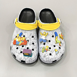 Dép sục classic Dinas Simpsons nam nữ và trẻ em cao cấp, Sục simpsons tặng kèm set jibbitz trang trí, sục màu trắng đen