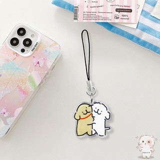 【Chamvn】Dây chuyền điện thoại Acrylic hình cún con dễ thương cho cặp đôi