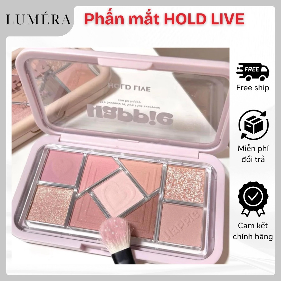 Bảng Phấn Mắt HOLD LIVE HL630 9 ô Trái Tim Trang Điểm Mắt Happie Bền Màu Lâu Trôi