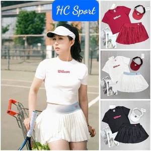 Bộ thể thao nữ croptop cộc tay, Bộ WIL.SON, Bộ váy áo chơi Pickleball Golf Tennis ....VN