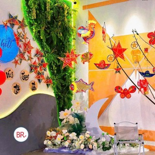 [TRUNGTHU2025] Đèn lồng truyền thống giấy bóng kính hình thú xinh xắn-phụ kiện trang trí quán cà phê, lớp học 02319