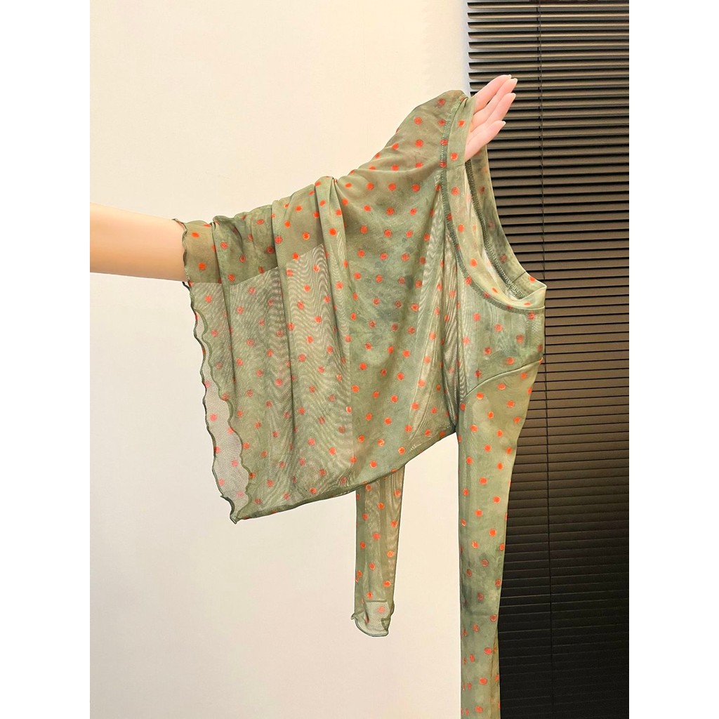 Áo thun dài tay Milyfashion Polka Dot Print All-Match Top Gạc Y2K