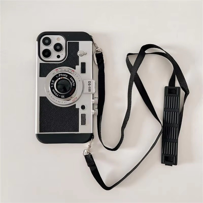 Ốp Lưng Camera 3D Retro Cho iPhone 17 16 15 14 13 12 11 Pro Max Plus Ốp Điện Thoại Emily Ở Paris Vỏ Cứng Chống Sốc 2 Trong 1 Bảo Vệ
