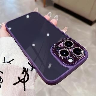 Ốp điện thoại lấp lánh ống kính kim loại cho iPhone 16 15 pro max 14 pro max 11 12 13 12promax 13promax 11 pro max 13 pro Ốp điện thoại trong suốt chống sốc sang trọng