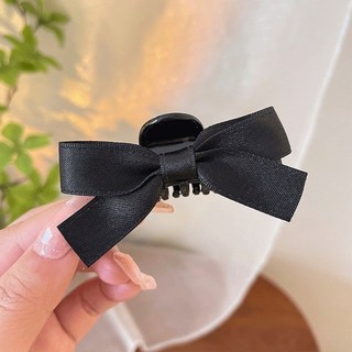 Thời trang kẹp tóc nhung nơ phong cách Hàn Quốc, màu đen thanh lịch cho nữ