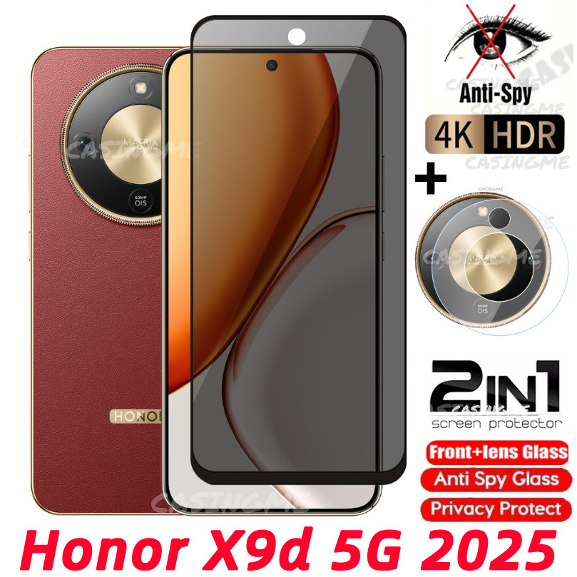 Honor X9d 5G 2025 Kính cường lực riêng tư Chống gián điệp Full Cover Bảo vệ màn hình Chống Peek Phim riêng tư cho Honor X9d X9 X 9d HonorX9d X9c X 9 d X9d Smart 4G 5G Phim bảo mật chống Peek