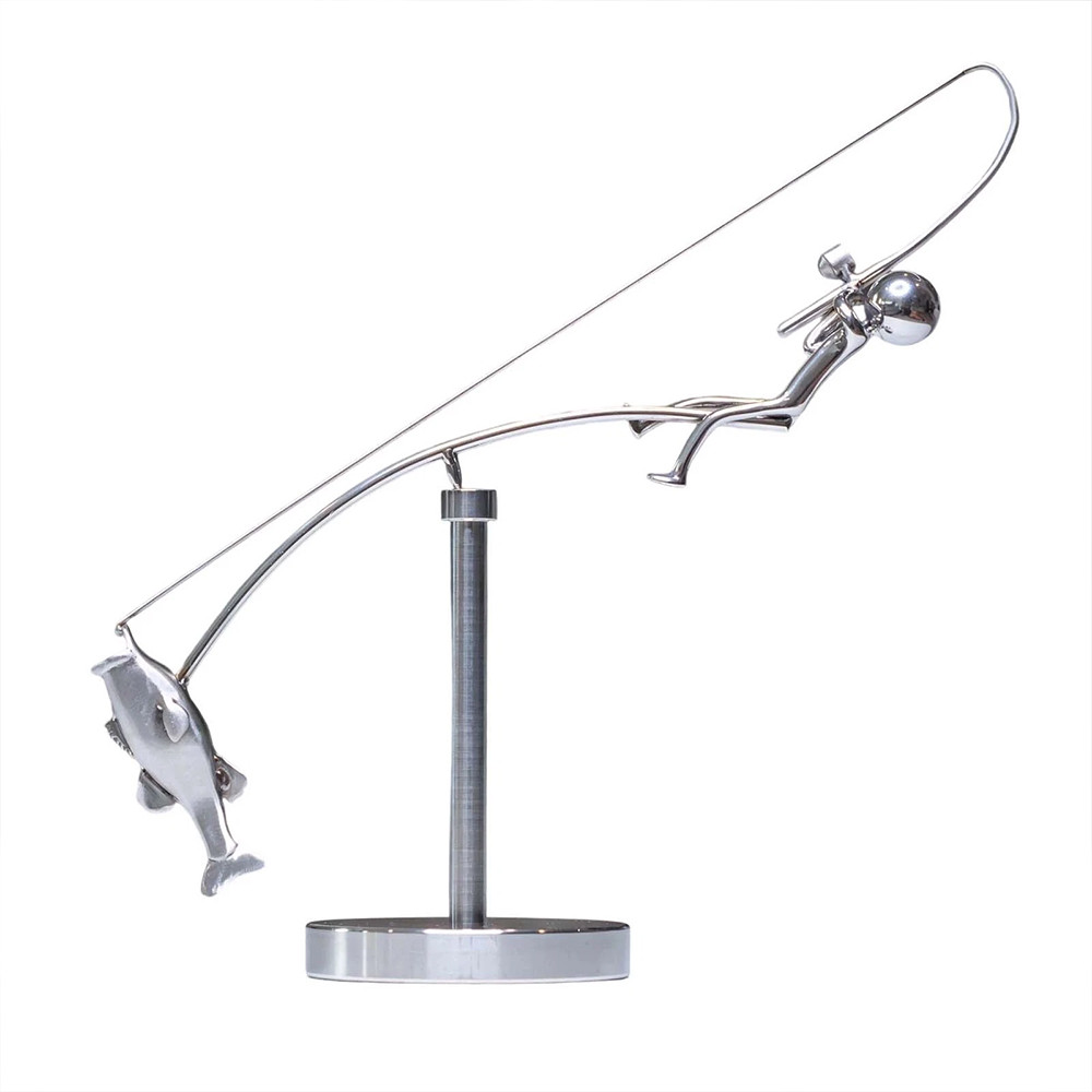 Fisherman Fishing Balance Sculpture Ornament