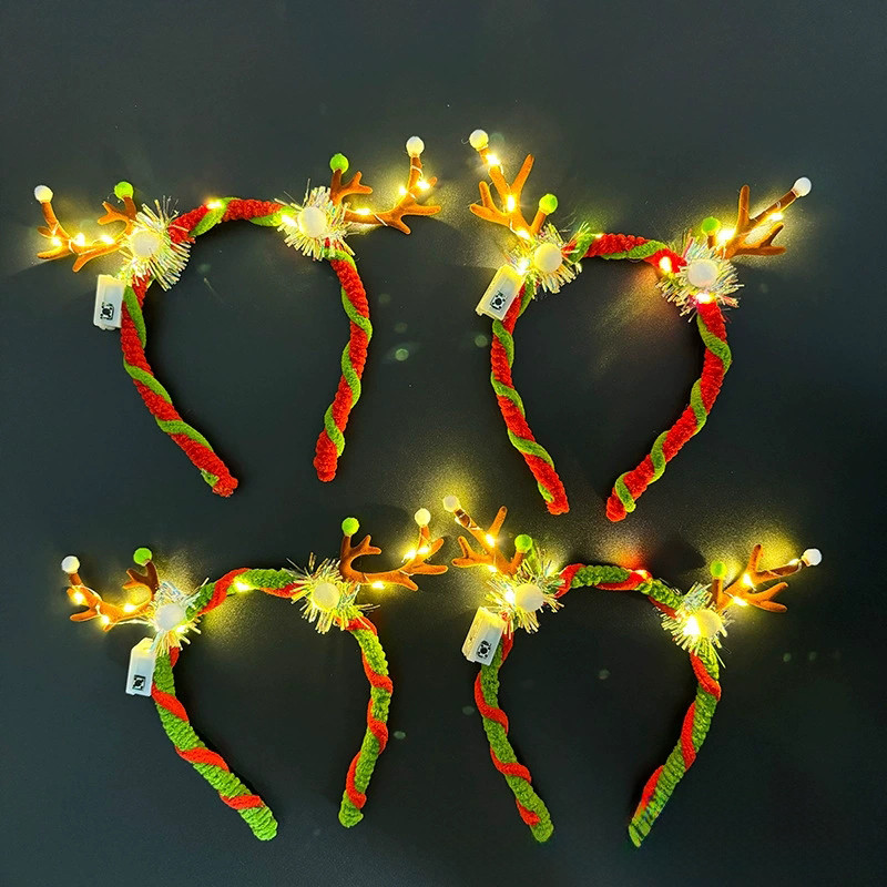 Đèn LED phát sáng cho băng đô và cây Noel, phụ kiện Giáng Sinh với bông tuyết