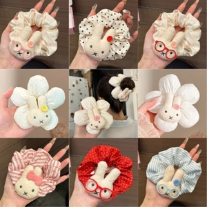 【Miffy Scrunchie 】Dây Buộc Tóc / Cột Tóc Scrunchies Hoa Thiết Kế Thỏ Đẹp Thời Trang Hàn Quốc - Phụ Kiện Tóc