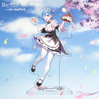 Mô hình Standee Re:Zero - Rem - Ram - decor góc học tập để bàn 12cm