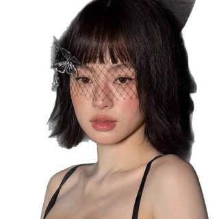 Mới Cô Dâu Mũ Sang Trọng Pháp Đen Kẹp Tóc Veil Bộ