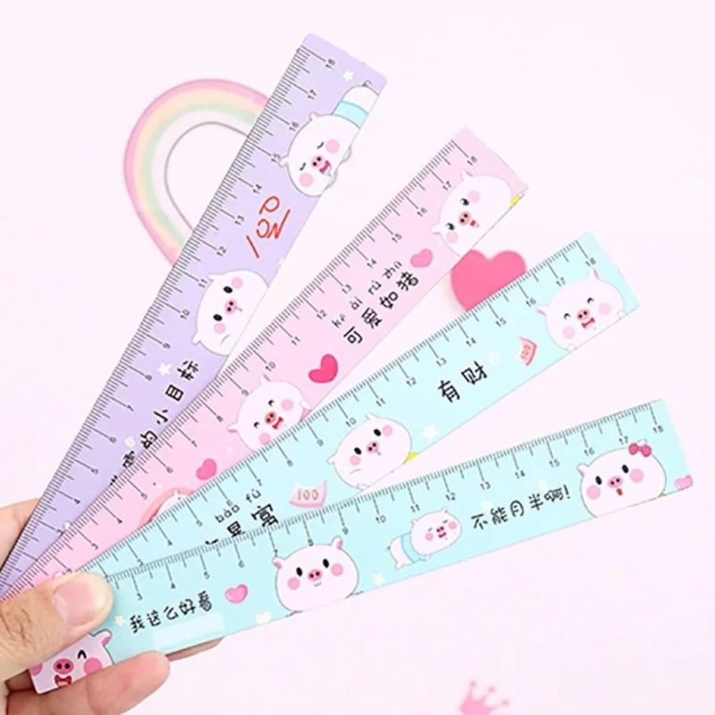 Set 4 cây Thước dẻo 18cm họa tiết Kawaii dễ thương
