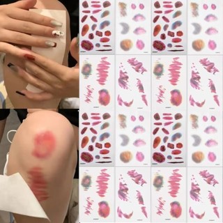 [Giao hàng từ Việt Nam] PURECOTTON0 1 / 4 Hình xăm tạm thời bầm tím vết thương, Nhãn dán hình xăm sẹo mắt cá chân bằng tay Cosplay lâu trôi thực tế, Hình xăm giả chống thấm nước