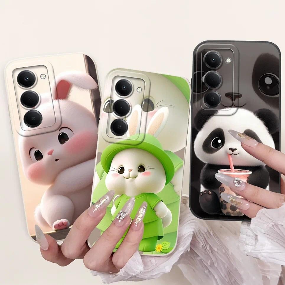Ốp lưng Xiaomi Redmi 15 5G Funda Hoạt Hình Thỏ Gấu Trúc Sang Trọng Tranh Dành Cho Redmi15 Silicon Mềm Mặt Sau Vỏ Capa