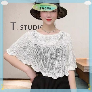 ZMONH Nữ Dệt Kim Rỗng Khăn Choàng Khăn Choàng Mùa Hè Thu Đông Nữ Thanh Lịch Chống Nắng Áo Choàng Smock