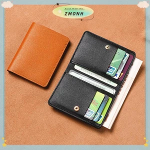 ZMONH Da Màu Trơn Ví Nhỏ Dành Cho Nữ Ngắn Đơn Giản Ví Nữ Có Nút Siêu Mỏng Túi Đựng Thẻ Tín Dụng Ví Đựng Tiền Xu