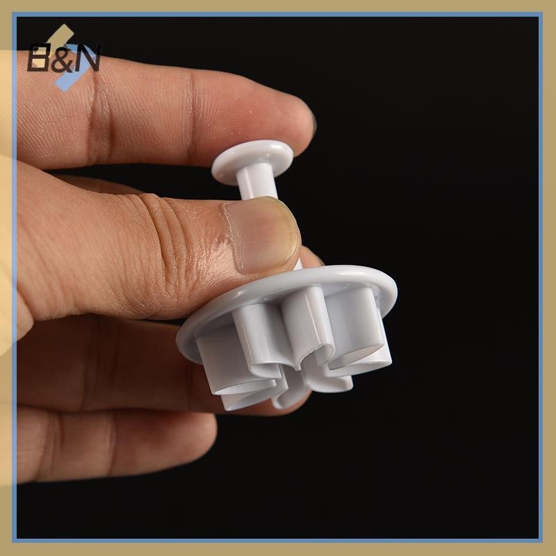 B & N 4X Bánh Fondant Sugarcraft Trang Trí Khuôn Bánh Quy Pít Tông Cắt Hoa.