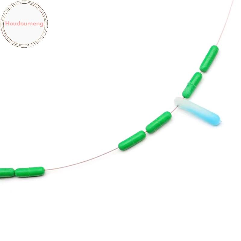 Houdou Bobber hình bầu dục silicone đen, 300 cái/gói, phụ kiện câu cá tiện lợi