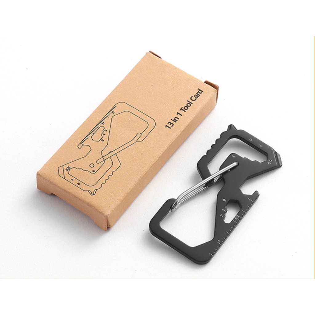 Móc khóa EDC carabiner đa năng 13 trong 1