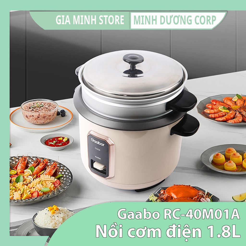 Nồi cơm điện 1.8L Gaabor RC-40M01A – Đa năng nấu & hấp cùng lúc – Lòng nồi chống dính an toàn