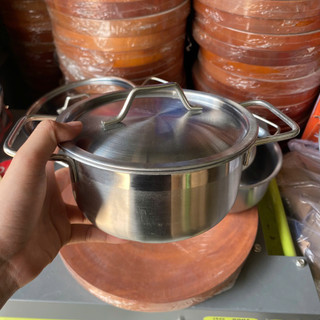 [Hàng Thanh Lý] Bộ 3 nồi inox chống gỉ cao cấp gồm 3 nồi 16, 18, 24cm