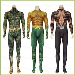 Áo liền quần cosplay Aquaman 2 thiết kế 3D, phù hợp người lớn và trẻ em, tiệc Halloween