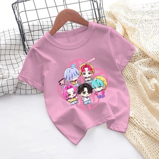 Kpop Demon Hunters Hoạt Hình Đồ Họa Trẻ Em Áo Thun Rời Cổ Tròn Mùa Hè Hợp Thời Trang Tay Ngắn Tee
