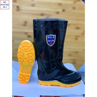 Ủng lao động MŨI ĐẾ THÉP HOA SAN size 39-43, Ủng bảo hộ chống va đập, ủng đi công trình