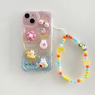 Hoa 3D Thỏ Dây Xích Vịt Dành Cho Huawei Pura 70 P30 Pro P40 Lite Nova Y91 Y7A 13 10 7i 9 11 7 12 10 SE Y70 Y90 10 Pro 5T Y9S Y9 Prime 2019 Cô Gái TPU Vỏ Điện Thoại