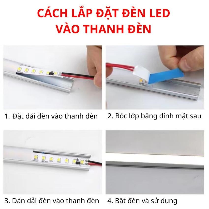 Cuộn LED Dán 12V 2835 120-180-240-320 Mắt 8mm-10mm Cuộn Dài 5 Mét Siêu Sáng Ánh Sáng Đều Mịn Dễ Thi Công