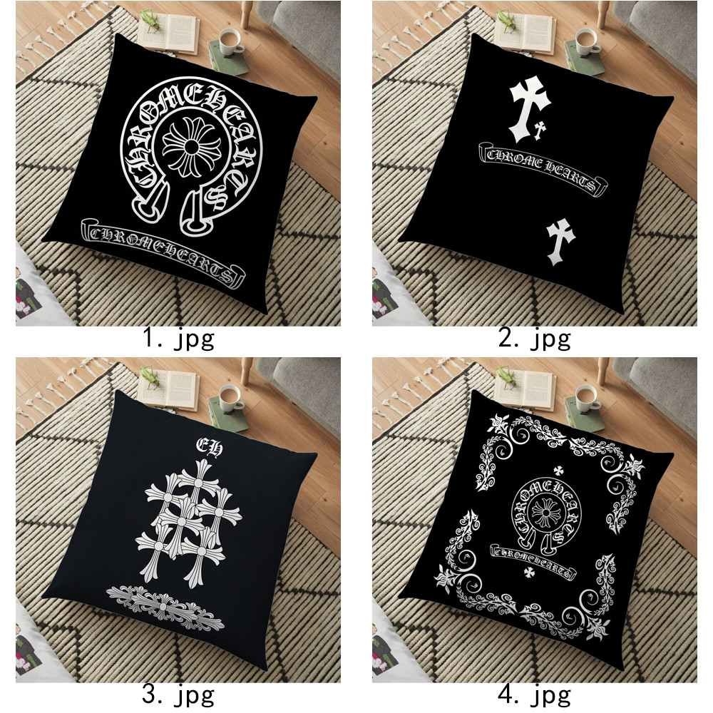 Vỏ gối ném Logo Chrome Hearts Vỏ gối in một mặt (Không có lõi)