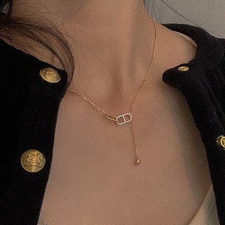 Vàng thật mạ điện sáng tạo zircon lợn mũi vòng cổ ánh sáng sang trọng mới khí chất xương đòn chuỗi tất cả trang sức cao cấp nữ