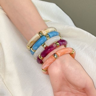 Vòng tay tròn ghép Acrylic, vòng tay đi lại đa năng cổ điển và thời trang, trang sức thích hợp và cao cấp