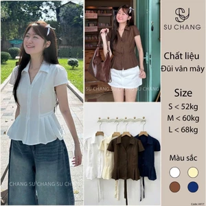 Áo Sơ Mi Gân Dọc Xếp Li Hai Bên Buộc Eo A917 Su Chang Thời Trang Nữ