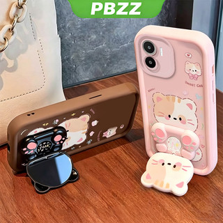 Ốp Lưng Cho Redmi A1 A2 PLUS POCO C50 C51 4G Vỏ Điện Thoại Vỏ Mềm Silicon Chống Sốc Thiết Kế Mới Thẩm Mỹ Có Giá Đỡ 360° Gương trang điểm mèo dễ thương cho bé gái JTXMMZJ