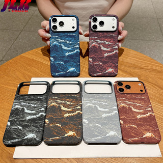 [JLK] Ốp từ tính họa tiết Kevlar bằng sợi Carbon sóng biển sang trọng mùa hè cho iPhone 17 Air 16 15 14 Plus 13 12 11 Pro Max Ốp lưng cứng điện thoại chống sốc
