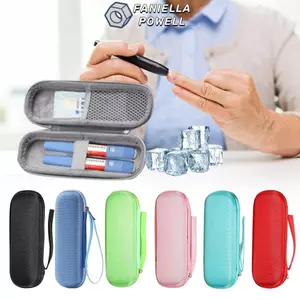 Máy làm mát insulin FANIELLAPOWELL, Túi làm mát insulin màu trơn EVA, Túi bảo vệ thuốc bỏ túi cách nhiệt di động dành cho người tiểu đường