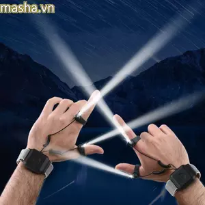 Đèn pin Găng tay LED, Đèn pin câu cá chiếu sáng cục bộ chống nước, Ngón tay đa chức năng Đeo ánh sáng mạnh 360° Đèn pin cổ tay xoay được cho chó đi bộ