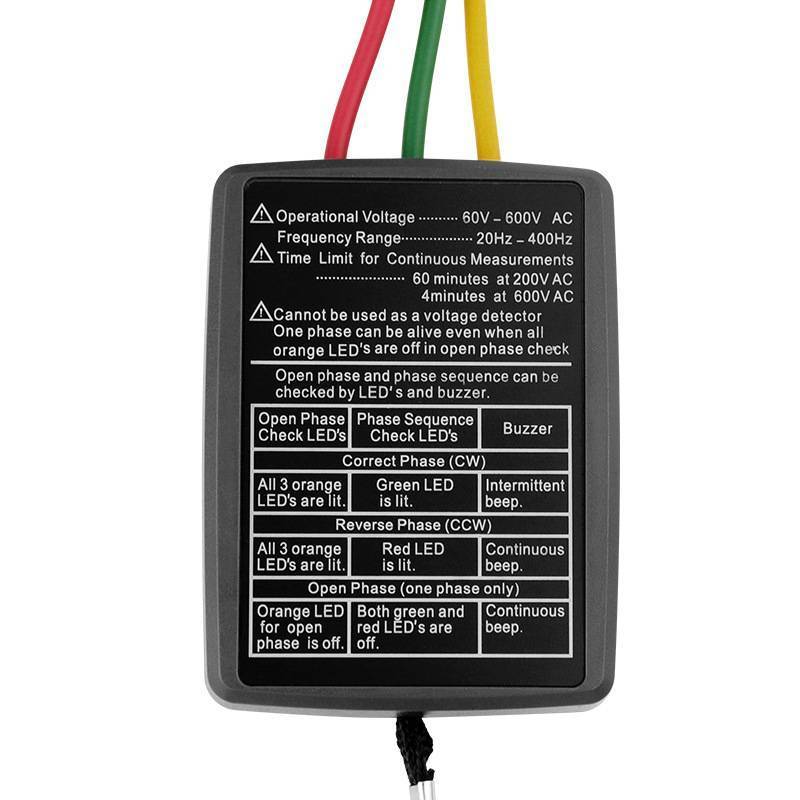 GHX Máy đo pha xoay chiều 3 pha Máy dò pha Máy kiểm tra vòng xoay Chỉ báo pha Kỹ thuật số Chỉ báo sắp xếp pha VN