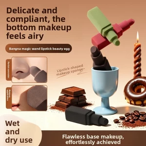 Bộ Bông Mút Trang Điểm Dạng Cán Cầm Magic Wand Mềm Mịn Tán Nền Đều Không Ăn Phấn Vát Chéo Đa Năng Cao Cấp