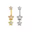 Siyuyan Pha Lê Ngôi Sao Rối Bụng Nút Nhẫn Thép Không Gỉ Dainsty Zircon Rốn Nhẫn Bụng Xuyên Cơ Thể Trang Sức VN