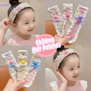 SAIA Bangs Patches, với Magic Tape Closure Họa Tiết Hoa Trẻ Em Miếng Dán Tóc, Dễ Thương Viền Rộng Ren Dây Tóc Phụ Kiện Tóc