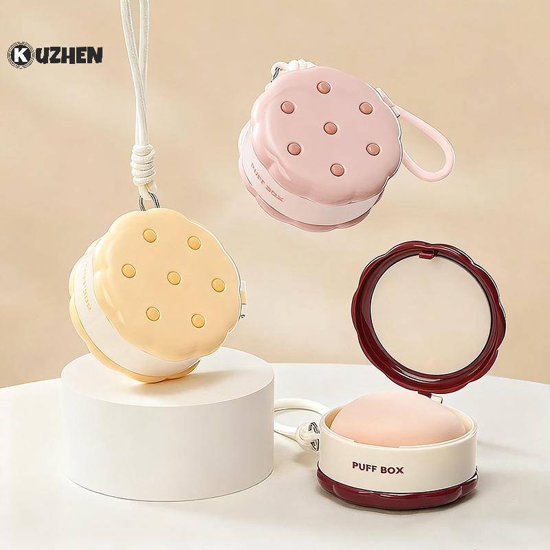 Hộp đựng phấn bột di động hai lớp KUZHEN, Hộp thoáng khí bột khô và ướt, Hộp trang sức chống bụi và thông gió HOT