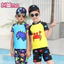 Bộ đồ bơi hai mảnh in hình khủng long hoạt hình cho bé trai, đồ bơi ngắn tay đi biển và suối nước nóng
