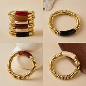 Shuling Thời Trang Nữ Vòng Tay Đính Hạt Vàng Phong Cách Vintage