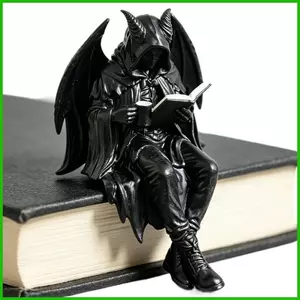 Gothic Halloween Tượng Nhựa Đọc Sách Tượng Trang Trí Có Mũ Trùm Đầu Các Bức Tượng Nhỏ Kệ Nữ Trang Trí saixit2vn