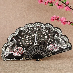 Con Công Trung Quốc Quạt Khiêu Vũ Quạt Cổ Quạt Nhựa Quạt Gấp Quạt Nữ Quạt Hanfu Quạt