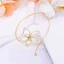 Flgo Vòng tay hoa tone vàng thiết kế mở dây, lắc tay hợp kim đơn, phụ kiện trang sức với trung tâm trong suốt