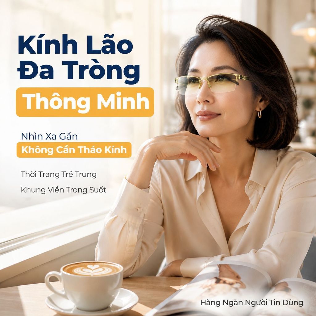 ⚡Kính lão đa tiêu cự thông minh đổi màu | Kính đọc sách tự động chống ánh sáng xanh| Kính lão cao cấp tròng HD chống lóa