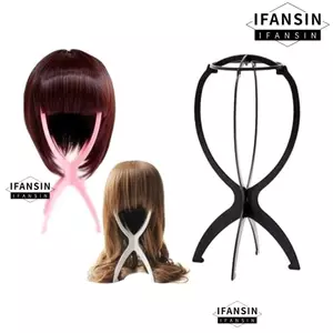 Giá đỡ tóc giả gấp di động IFANSIN, Giá đỡ đầu bằng nhựa rỗng có thể gập lại, Giá đỡ mũ mái vòm ổn định có thể điều chỉnh bằng nhựa